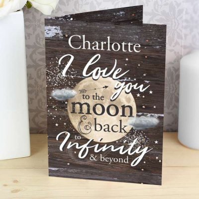 Personalised To the Moon & Infinity... Card (image for) Personalised To the Moon & Infinity... Card