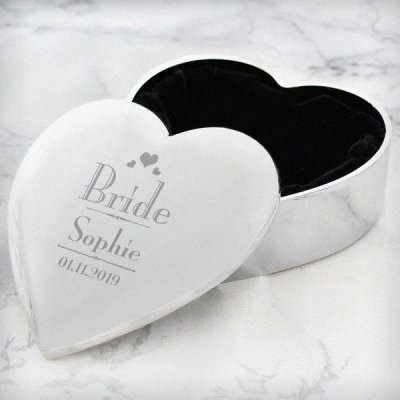 Personalised Decorative Wedding Bride Heart Trinket Box (image for) Personalised Decorative Wedding Bride Heart Trinket Box