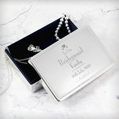 Personalised Decorative Wedding Bridesmaid Jewellery Box (image for) Personalised Decorative Wedding Bridesmaid Jewellery Box