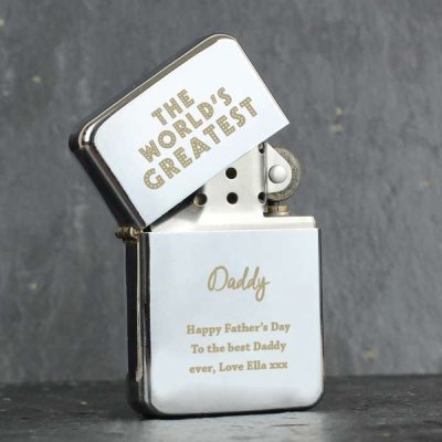 Personalised 'The World's Greatest' Silver Lighter (image for) Personalised 'The World's Greatest' Silver Lighter