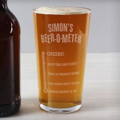 Personalised Beer-o-Meter Pint Glass (image for) Personalised Beer-o-Meter Pint Glass