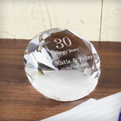 Personalised Big Numbers Diamond Paperweight (image for) Personalised Big Numbers Diamond Paperweight
