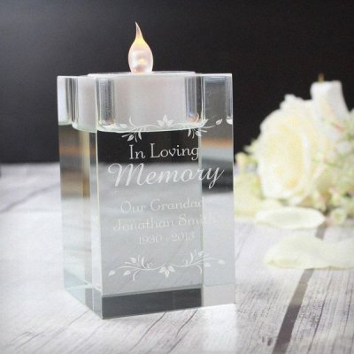 Personalised Sentiments Glass Tea Light Holder (image for) Personalised Sentiments Glass Tea Light Holder