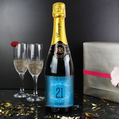 Personalised Age Champagne Blue (image for) Personalised Age Champagne Blue