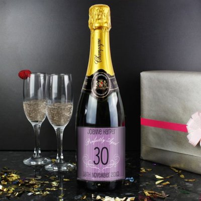 Personalised Age Champagne Purple (image for) Personalised Age Champagne Purple