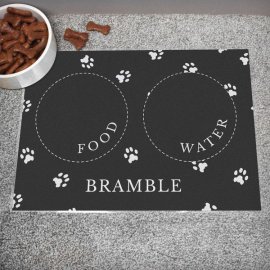 Personalised Black Pet Placemat (image for) Personalised Black Pet Placemat