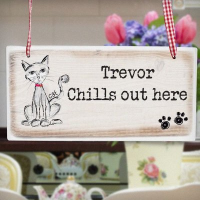 Personalised Cat Wooden Sign (image for) Personalised Cat Wooden Sign
