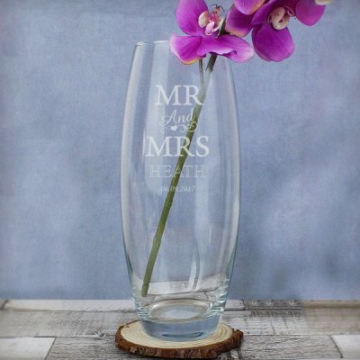 Personalised Mr & Mrs Bullet Vase (image for) Personalised Mr & Mrs Bullet Vase