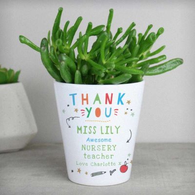 Personalised Thank You Teacher Plant Pot (image for) Personalised Thank You Teacher Plant Pot