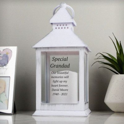 Personalised Memorial White Lantern (image for) Personalised Memorial White Lantern