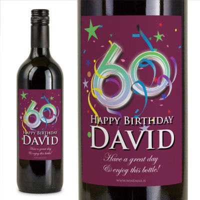 60th Birthday Personalised Birthday Gift Wine (image for) 60th Birthday Personalised Birthday Gift Wine