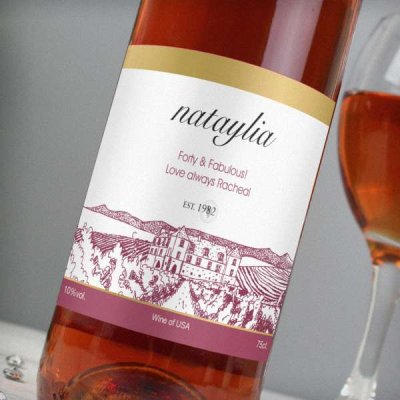 (image for) Personalised Free Text Vineyard Rose Wine