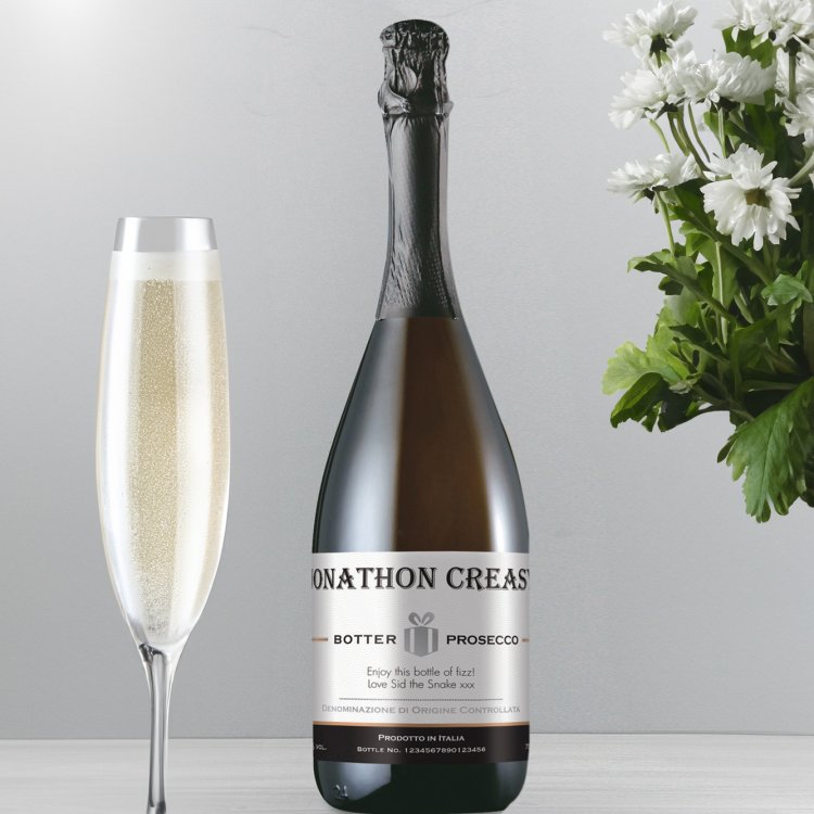 (image for) Personalised Contemporary Label Prosecco - Click Image to Close