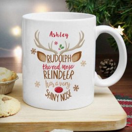 (image for) Personalised Rudolph the Red-Nosed Reindeer Mug