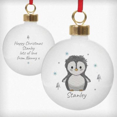 (image for) Personalised Pebbles the Penguin Bauble