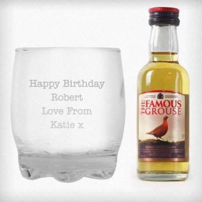 (image for) Personalised Free Text Tumbler and Whiskey Miniature Set