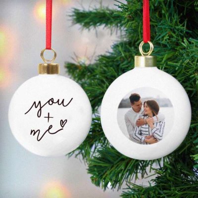 (image for) Personalised Me & You Photo Upload Bauble