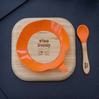 (image for) Personalised Woodland Bamboo Suction Plate & Spoon