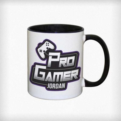 (image for) Personalised Pro Gamer Black Handled Mug