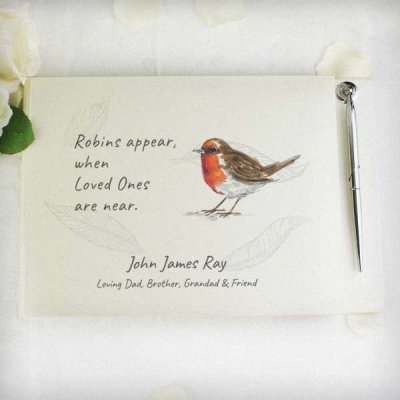 (image for) Personalised Robins Appear Guest Book