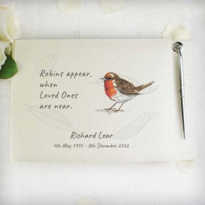 (image for) Personalised Robins Appear Guest Book