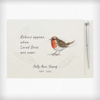 (image for) Personalised Robins Appear Guest Book