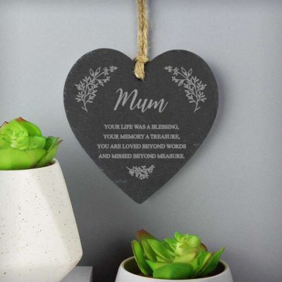 (image for) Personalised Memorial Slate Heart