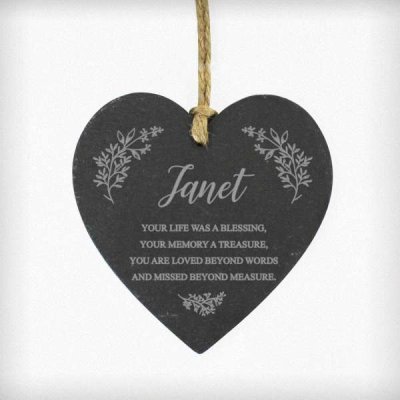 (image for) Personalised Memorial Slate Heart