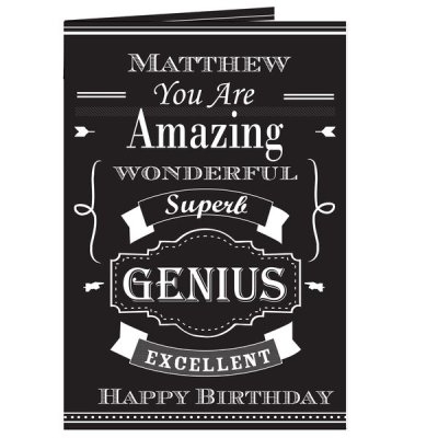 (image for) Personalised Vintage Typography Card