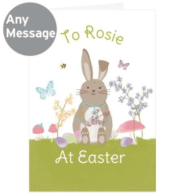 (image for) Personalised Easter Meadow Bunny Card