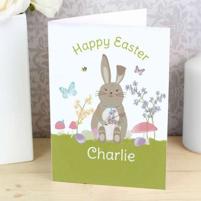 (image for) Personalised Easter Meadow Bunny Card