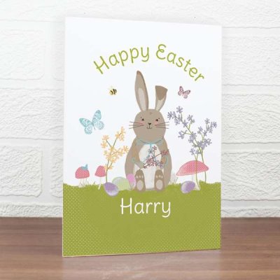 (image for) Personalised Easter Meadow Bunny Card