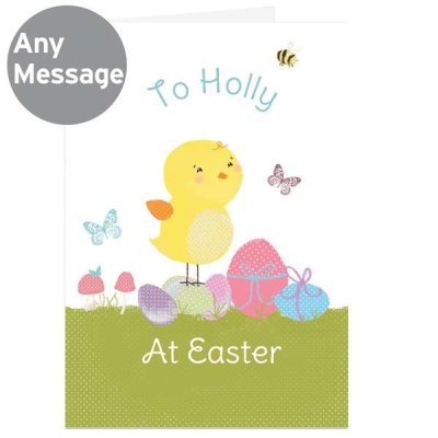 (image for) Personalised Easter Meadow Chick Card