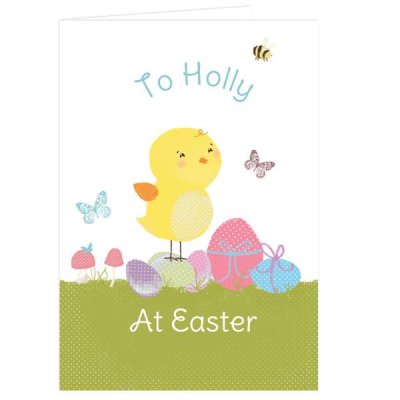 (image for) Personalised Easter Meadow Chick Card