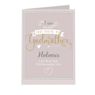 (image for) Personalised I Am Glad... Godmother Card