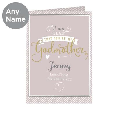 (image for) Personalised I Am Glad... Godmother Card