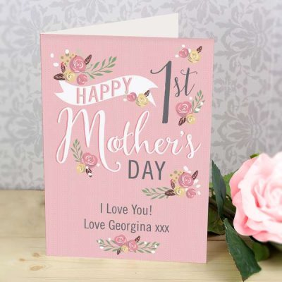 (image for) Personalised Floral Bouquet 1st Mother's Day Card