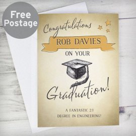 (image for) Personalised Gold Star Graduation Card