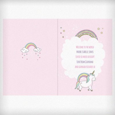 (image for) Personalised Baby Unicorn Card