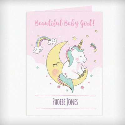 (image for) Personalised Baby Unicorn Card