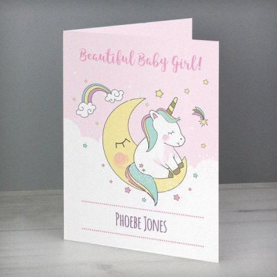 (image for) Personalised Baby Unicorn Card