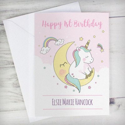 (image for) Personalised Baby Unicorn Card