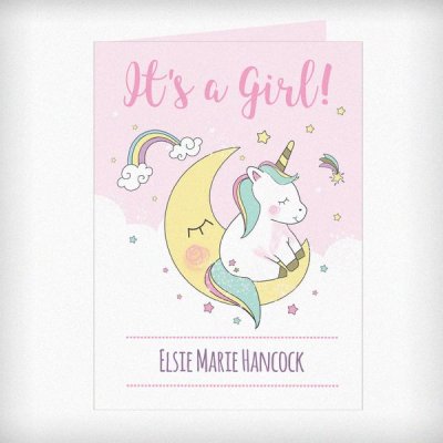 (image for) Personalised Baby Unicorn Card