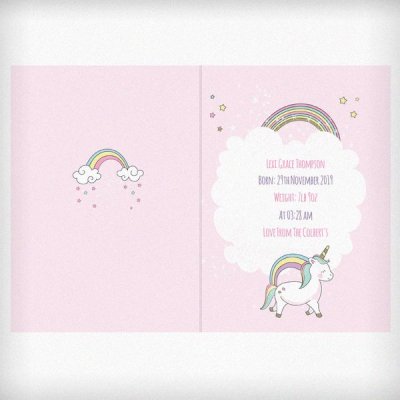 (image for) Personalised Baby Unicorn Card