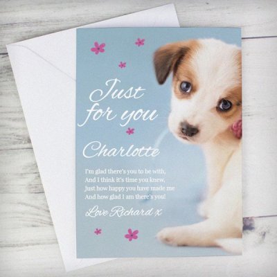 (image for) Personalised Rachael Hale 'Just for You' Puppy Card