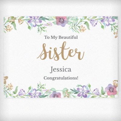 (image for) Personalised Gold Floral Watercolour Card