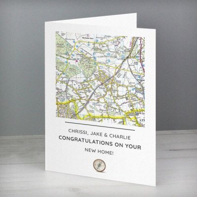 (image for) Personalised Present Day Map Compass Card