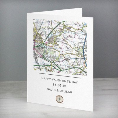 (image for) Personalised Present Day Map Compass Card