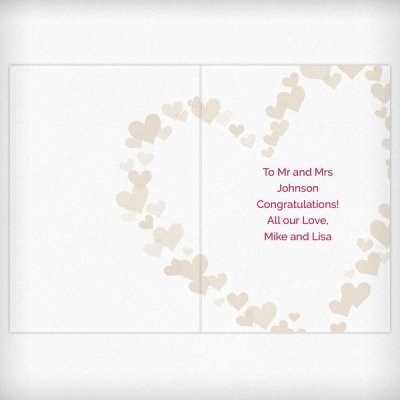 (image for) Personalised Mr & Mrs Confetti Hearts Wedding Card