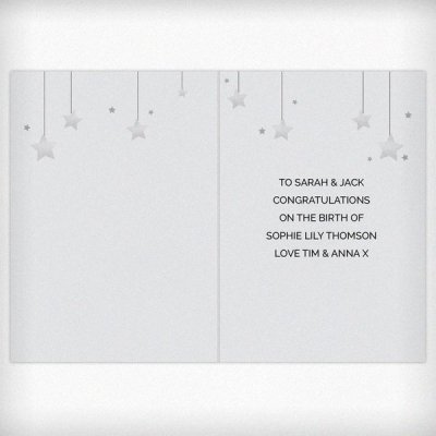 (image for) Personalised New Baby Moon & Stars Card